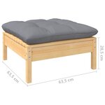vidaXL Salon de jardin 9 Pièces avec coussins gris bois de pin massif