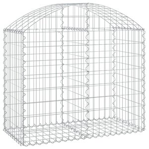 vidaXL Panier de gabions arqué 100x50x80/100 cm Fer galvanisé