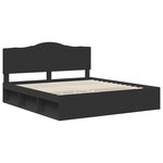 vidaXL Cadre de lit avec tête de lit Noir 180 x 200 cm Pin massif