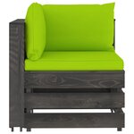 Vidaxl salon de jardin 7 pièces avec coussins bois imprégné de gris