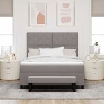 vidaXL Lit à ressorts avec matelas Taupe 140 x 190 cm tissu
