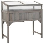 vidaXL Lit surélevé avec serre 110x54x120 cm Bois de sapin massif