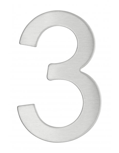 THIRARD - Chiffre 3 adhésif  inox  H.76mm - THIRARD