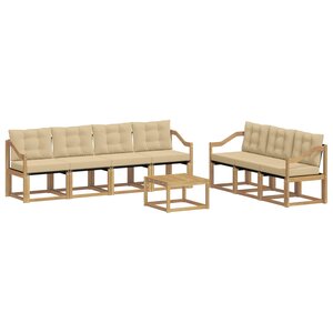 vidaXL Ensemble de canapés d'extérieur 8 Pièces Blanc et Beige