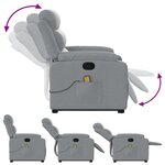 vidaXL Fauteuil de massage inclinable Gris clair Tissu