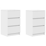 vidaXL Tables de chevet avec 3 tiroirs 2 Pièces blanc 39x35x65 cm