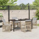 vidaXL Ensemble de salle à manger pour jardin 5 Pièces Beige polyrotin