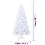 vidaXL Arbre de Noël artificiel avec branches épaisses blanc 210cm PVC