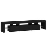 vidaXL Meuble TV avec lumières LED Noir 200x36 5x40 cm