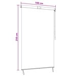 vidaXL Store enrouleur Noir 100 x 250 cm Tissu et Aluminium
