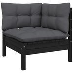 vidaXL Salon de jardin 5 Pièces avec coussins anthracite bois de pin