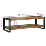 vidaXL Table Basse Multicolore 120x50x38 cm Bois Massif Récupéré
