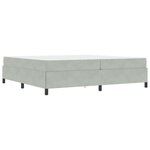 vidaXL Cadre de lit Gris clair  gris et blanc 200 x 200 cm Velours