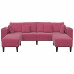 vidaXL Canapé en velours avec coussin 3 Pièces Bordeaux 208 cm Velours