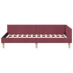 vidaXL Cadre de lit d'angle Autre Rouge bordeaux 90 x 190 cm