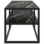 vidaXL Meuble TV noir avec verre marbre noir 120x40x40 cm