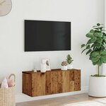 vidaXL Meuble TV mural vieux bois 80x30x30 cm bois d'ingénierie