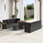 vidaXL Ensemble de canapé de jardin Manuel 11 Pièces Noir 80 x 80 x 71 cm