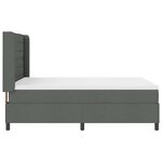 vidaXL Lit à ressorts avec matelas Gris foncé 160 x 200 cm tissu