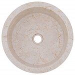 vidaXL Lavabo Crème Ø40x15 cm Marbre