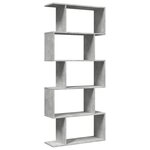 vidaXL Étagère séparatrice de pièce à 5 niveaux gris béton 70x24x161cm
