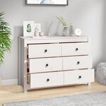 vidaXL Armoire latérale Blanc 100x40x72 cm Bois de pin massif