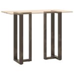 vidaXL Pieds de table de bar en forme de T  2 pièces  noir  50 x 35 x (110-111) cm  acier