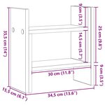 vidaXL Organiseur de bureau Chêne noir 34.5 x 15.5 x 35.5 cm