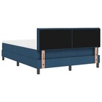 vidaXL Lit à ressorts avec matelas Bleu 160 x 200 cm tissu