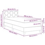 vidaXL Lit à ressorts avec matelas Noir 80 x 200 cm tissu