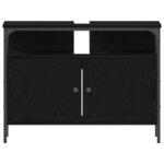 vidaXL Meuble de Lavabo de Salle de Bain Chêne noir 80 x 30 x 60 cm