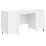 vidaXL Bureau Blanc brillant 142 5 x 50 x 75 cm Bois d'ingénierie