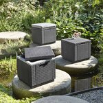 Keter Pouf de rangement Cube Graphite 213816