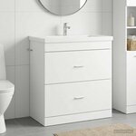 vidaXL Meuble sous lavabo de salle de bain Blanc 78 5 x 37 5 x 81 cm