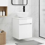 vidaXL Meuble de lavabo mural Blanc brillant 39 x 35 x 63 cm