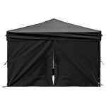 vidaXL Tente de réception pliable avec parois Noir 3x3 m