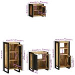 vidaXL Ensemble de mobilier de salle de bain avec étagère avec stockage avec porte 4 Pièces