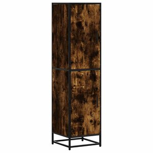 vidaXL Buffet haut chêne fumé 35 5x35x139 cm bois d'ingénierie métal