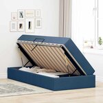 vidaXL Lit avec rangement et matelas Bleu 100 x 200 cm Polyester