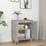 vidaXL Buffet avec pieds en bois Gris béton bois d'ingénierie