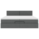 VidaXL Cadre de lit ottoman avec matelas gris foncé 200x200cm tissu