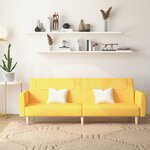 vidaXL Canapé-lit à 2 places Jaune Tissu