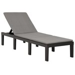 vidaXL Chaise longue avec coussin Plastique Anthracite