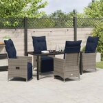 vidaXL Ensemble de salle à manger pour jardin 5 Pièces Gris polyrotin