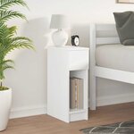 vidaXL Table de chevet avec tiroir blanc 20x36x60 cm
