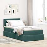 vidaXL Lit avec rangement et LED Vert foncé 90 x 200 cm Velours