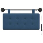 vidaXL Tête de lit suspendue Avec lumière LED Bleu Tissu