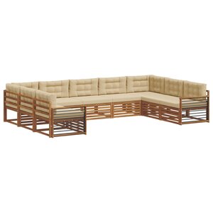 vidaXL Ensemble de canapés d'extérieur 9 Pièces Naturel et Beige