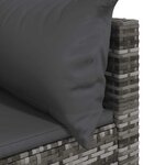 vidaXL Salon de jardin 3 Pièces avec coussins Gris Résine tressée