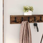 vidaXL Porte-manteau mural Chêne fumé 100 x 10.5 x 10.5 cm